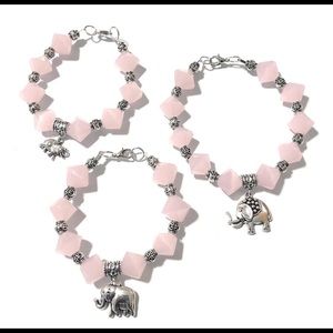 MADARI FASHIONS - Rose Quartz Elephant Bracelet